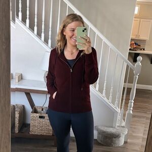 Quince Mongolian Cashmere Full Zip Hoodie Rich Burgundy NWT Multiple Sizes